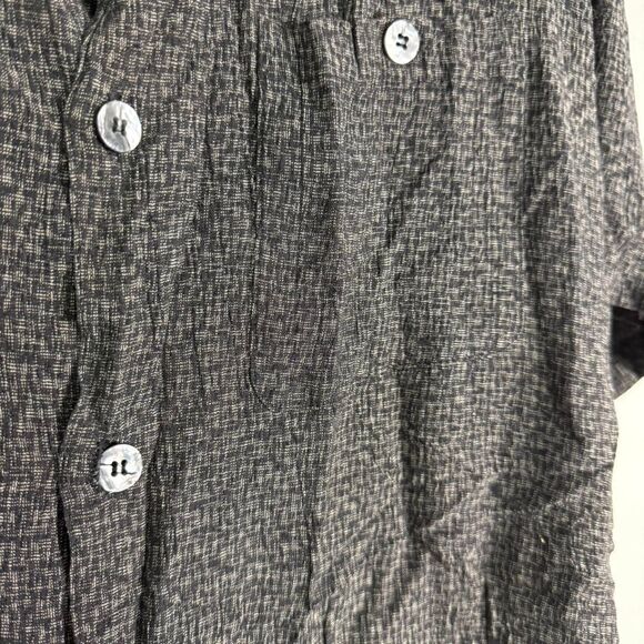 Vtg 90s PRONTO UOMO 2X Camp Shirt Black Rayon Acetate Textured Short Sleeve - Picture 5 of 8